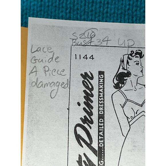 Simplicity Sewing pattern 1144 dress slip half slip 1940 size 16 bust 34 - Picture 3 of 11